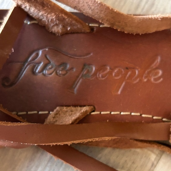 Free People Harpoon Wrap Strappy Sandals Leather Brown Size 38 (7.5-8) Women’s - Picture 6 of 8